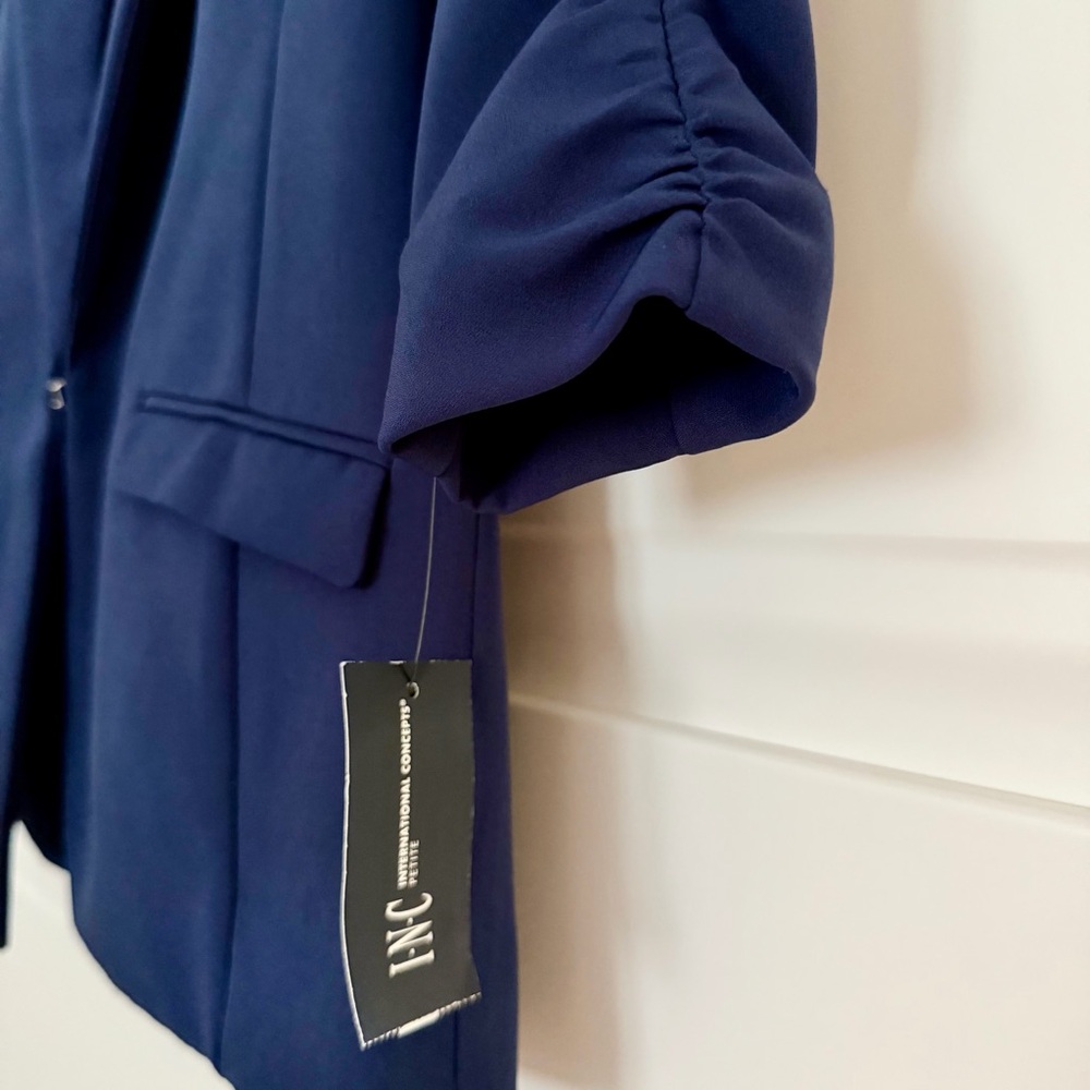 INC International Concepts Deep Blue Blazer - Picture 3 of 8